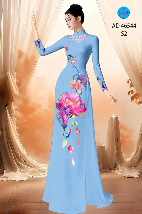 Vải Áo Dài Hoa Sen AD 46544 4 1788744676 161 vai ao dai hoa sen ad 46544