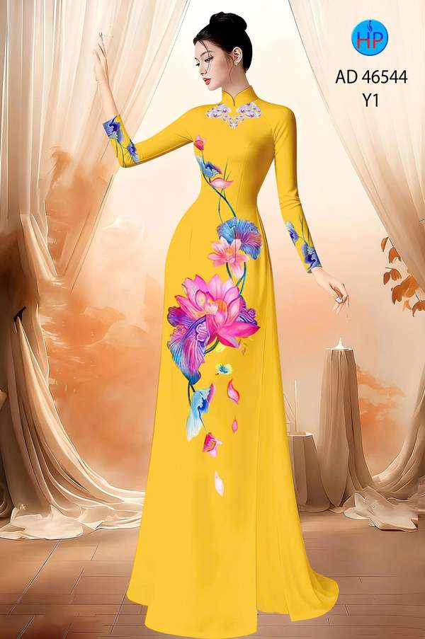 Vải Áo Dài Hoa Sen AD 46544 5 1788744676 989 vai ao dai hoa sen ad 46544