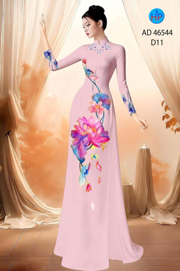 Vải Áo Dài Hoa Sen AD 46544 8 1788744677 898 vai ao dai hoa sen ad 46544