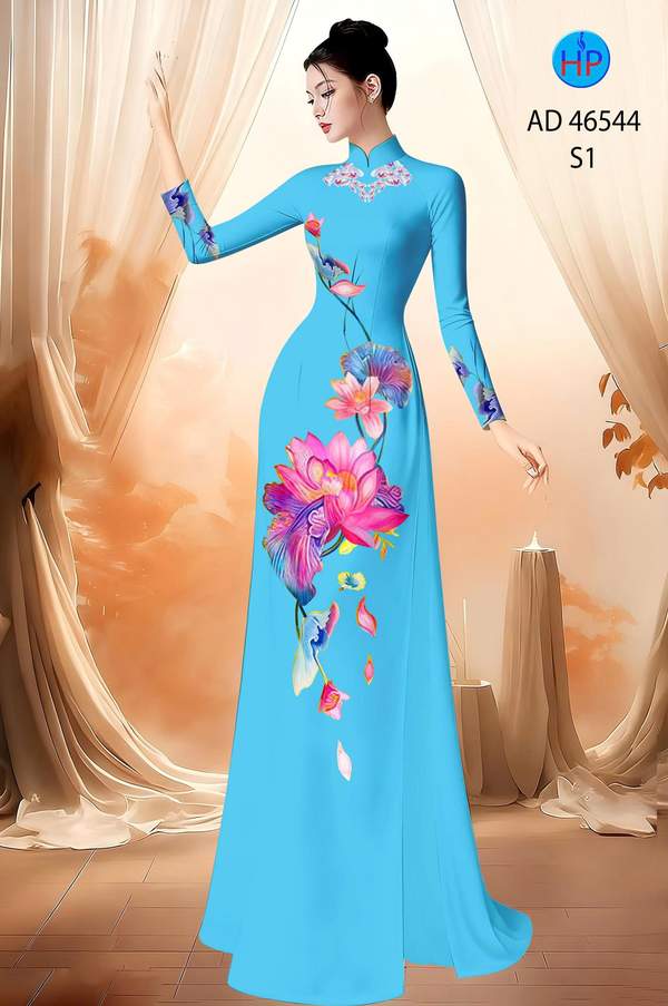 Vải Áo Dài Hoa Sen AD 46544 14 1788744678 376 vai ao dai hoa sen ad 46544