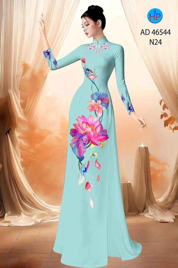 Vải Áo Dài Hoa Sen AD 46544 17 1788744678 678 vai ao dai hoa sen ad 46544