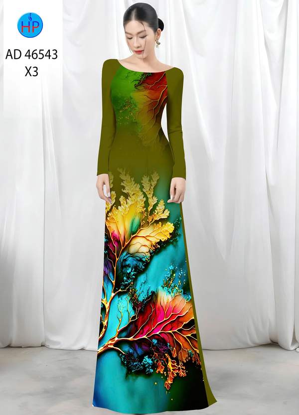Vải Áo Dài In Hình Lá AD 46543 5 1788745114 330 vai ao dai in hinh la ad 46543