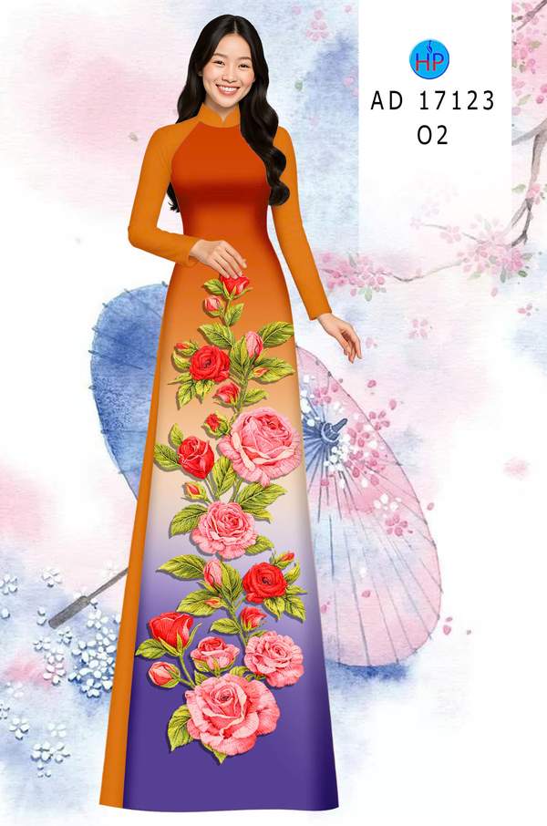 Vải Áo Dài Hoa Hồng AD 17123 2 1789349984 26 vai ao dai hoa hong ad 17123