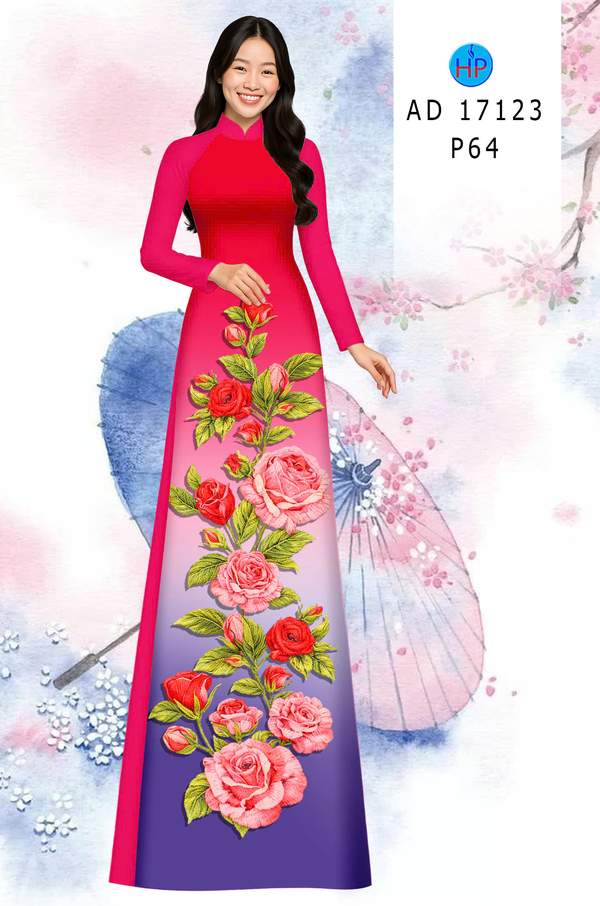 Vải Áo Dài Hoa Hồng AD 17123 7 1789349985 1 vai ao dai hoa hong ad 17123