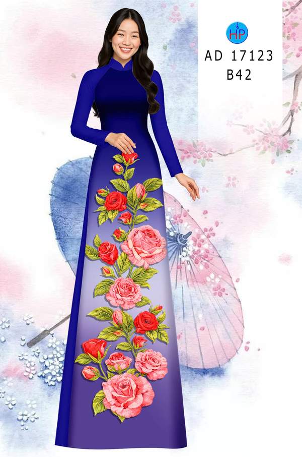 Vải Áo Dài Hoa Hồng AD 17123 5 1789349985 277 vai ao dai hoa hong ad 17123