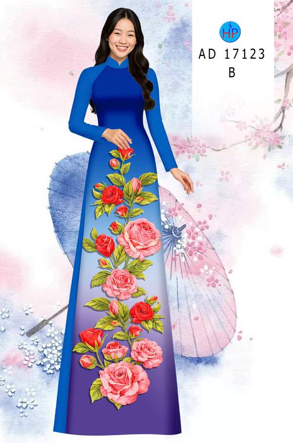 Vải Áo Dài Hoa Hồng AD 17123 8 1789349985 756 vai ao dai hoa hong ad 17123