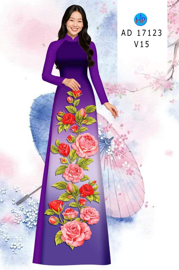 Vải Áo Dài Hoa Hồng AD 17123 9 1789349986 155 vai ao dai hoa hong ad 17123