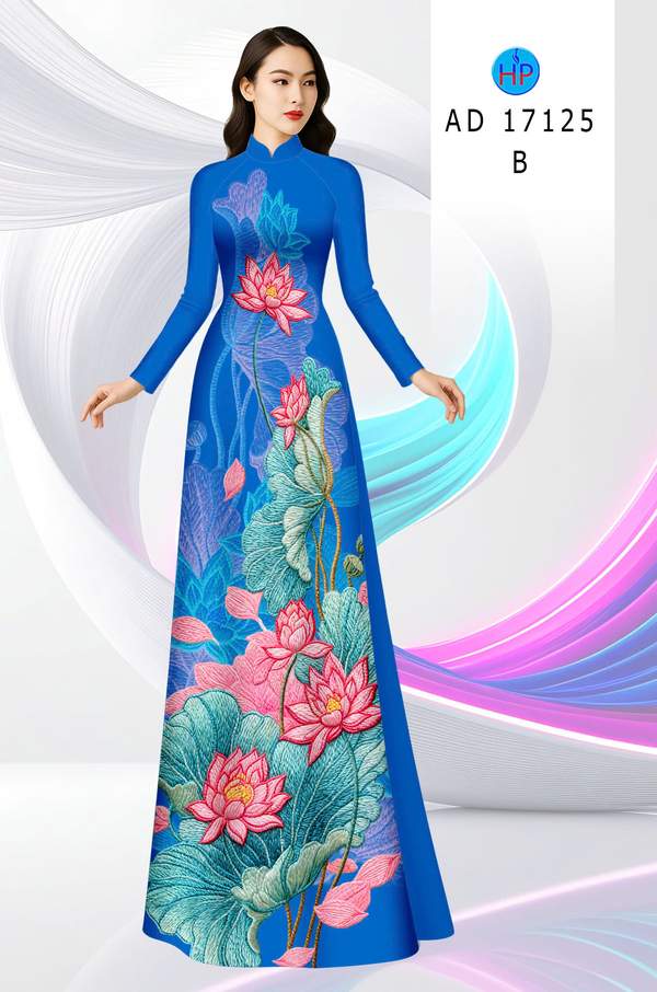 Vải Áo Dài Hoa Sen AD 17125 2 1789525673 313 vai ao dai hoa sen ad 17125