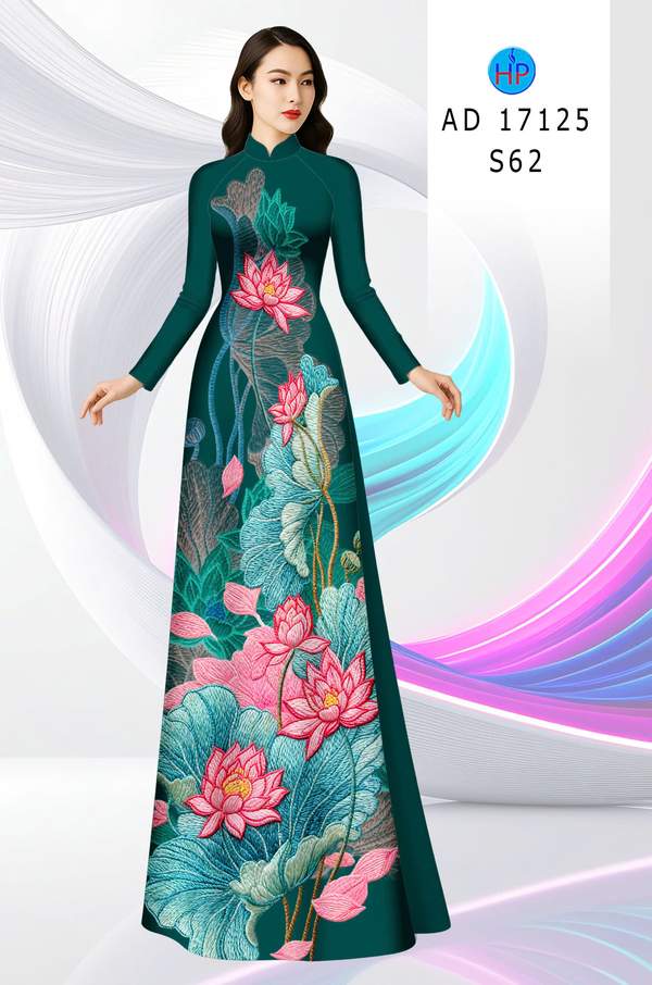 Vải Áo Dài Hoa Sen AD 17125 3 1789525673 626 vai ao dai hoa sen ad 17125