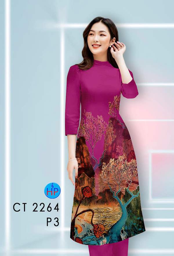 Vải Áo Dài Cách Tân Phong Cảnh AD CT2264 9 1789631092 345 vai ao dai cach tan phong canh ad ct2264