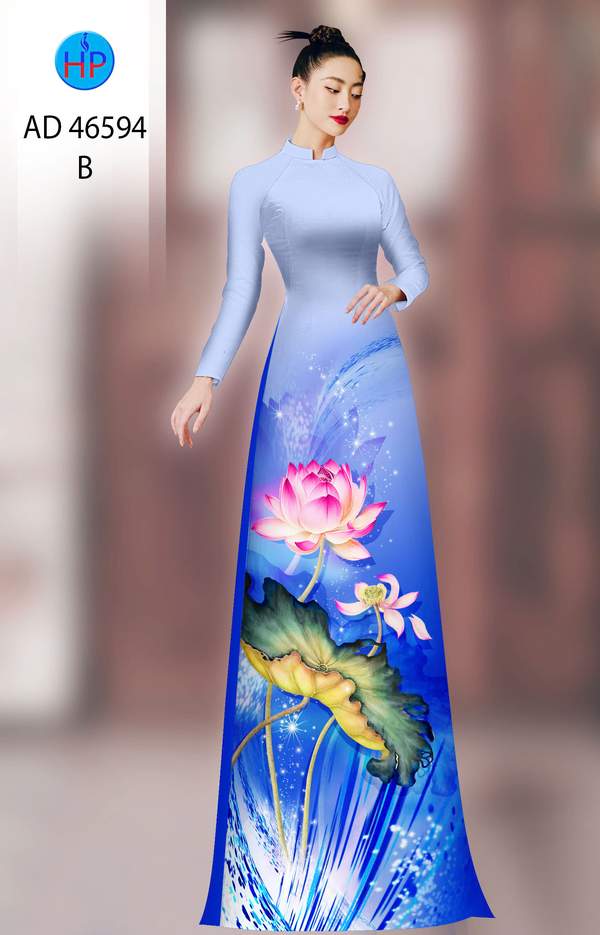 Vải Áo Dài Hoa Sen AD 46594 5 1789955047 895 vai ao dai hoa sen ad 46594