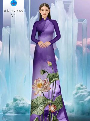 Vải Áo Dài Hoa Sen Giả Thêu AD 27369 21 1790388010 571 vai ao dai hoa sen gia theu ad 27369