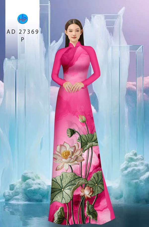 Vải Áo Dài Hoa Sen Giả Thêu AD 27369 7 1790388011 284 vai ao dai hoa sen gia theu ad 27369