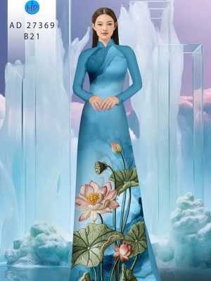 Vải Áo Dài Hoa Sen Giả Thêu AD 27369 25 1790388011 339 vai ao dai hoa sen gia theu ad 27369