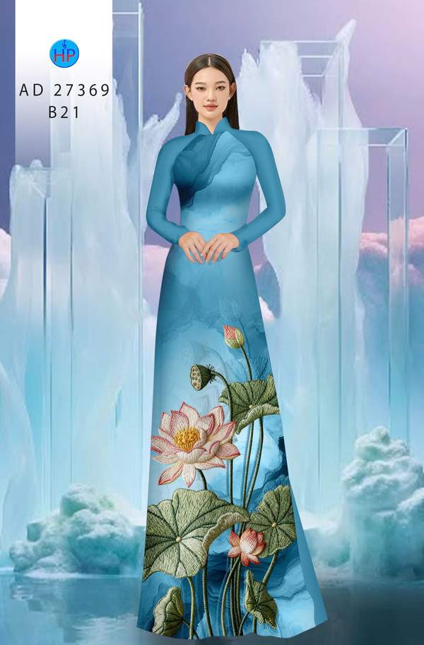 Vải Áo Dài Hoa Sen Giả Thêu AD 27369 6 1790388011 339 vai ao dai hoa sen gia theu ad 27369