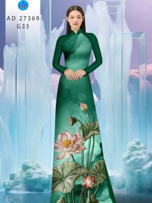 Vải Áo Dài Hoa Sen Giả Thêu AD 27369 27 1790388012 187 vai ao dai hoa sen gia theu ad 27369