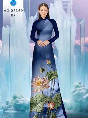 Vải Áo Dài Hoa Sen Giả Thêu AD 27369 28 1790388012 604 vai ao dai hoa sen gia theu ad 27369