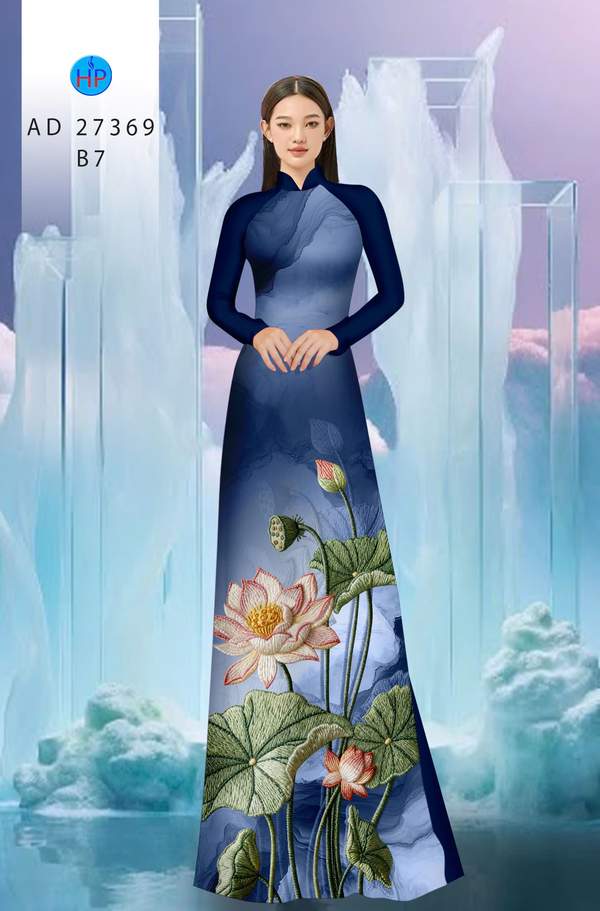 Vải Áo Dài Hoa Sen Giả Thêu AD 27369 9 1790388012 604 vai ao dai hoa sen gia theu ad 27369