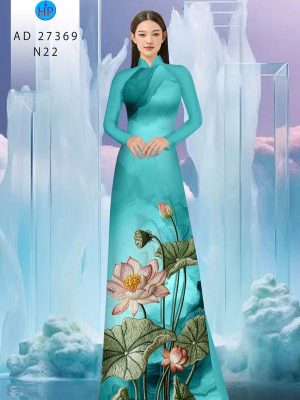 Vải Áo Dài Hoa Sen Giả Thêu AD 27369 33 1790388013 585 vai ao dai hoa sen gia theu ad 27369