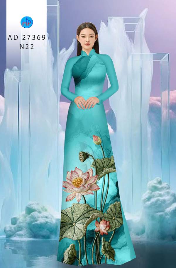Vải Áo Dài Hoa Sen Giả Thêu AD 27369 14 1790388013 585 vai ao dai hoa sen gia theu ad 27369