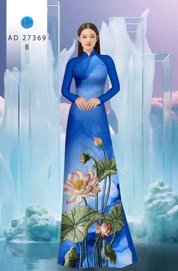 Vải Áo Dài Hoa Sen Giả Thêu AD 27369 19 1790388014 293 vai ao dai hoa sen gia theu ad 27369
