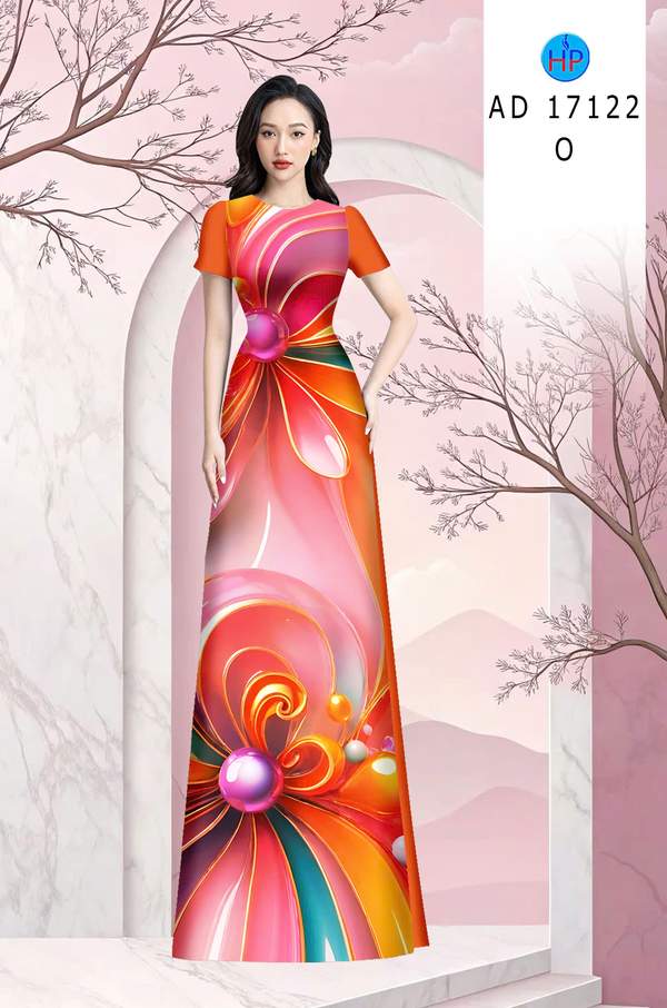 Vải Áo Dài Hoa In 3D AD 17122 2 vai ao dai hoa in 3d ad 17122