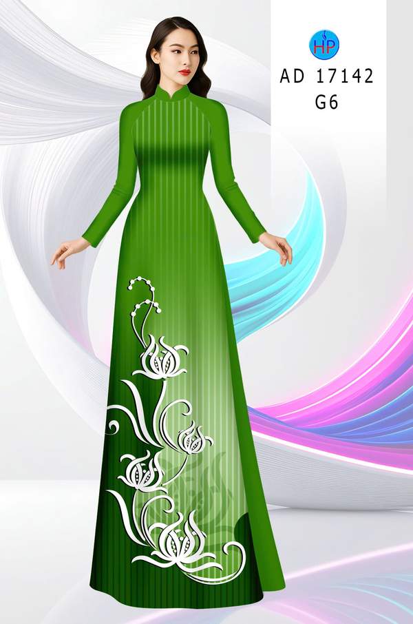 Vải Áo Dài Hoa In 3D AD 17142 1 vai ao dai hoa in 3d ad 17142
