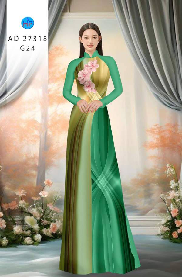 Vải Áo Dài Hoa In 3D AD 27318 1 vai ao dai hoa in 3d ad 27318