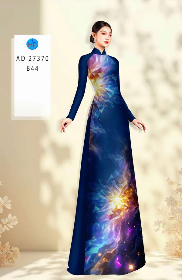Vải Áo Dài Hoa In 3D AD 27370 1 vai ao dai hoa in 3d ad 27370