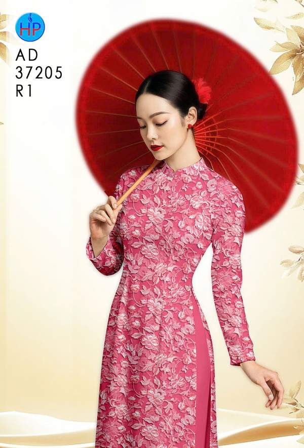 Vải Áo Dài Hoa In 3D AD 37205 1 vai ao dai hoa in 3d ad 37205