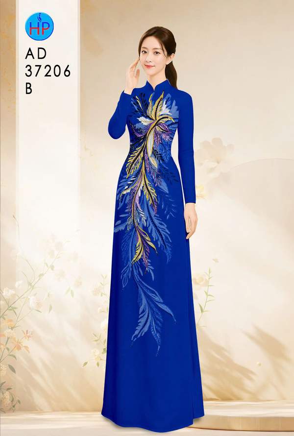 Vải Áo Dài Hoa In 3D AD 37206 1 vai ao dai hoa in 3d ad 37206