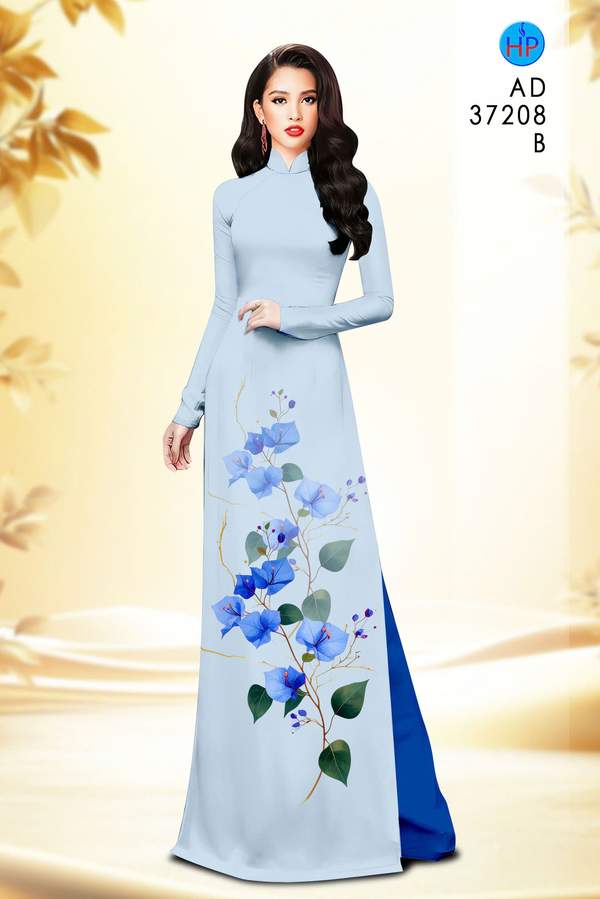 Vải Áo Dài Hoa In 3D AD 37208 1 vai ao dai hoa in 3d ad 37208