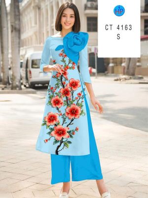 Vải Áo Dài Hoa In 3D AD CT4163 20 vai ao dai hoa in 3d ad ct4163