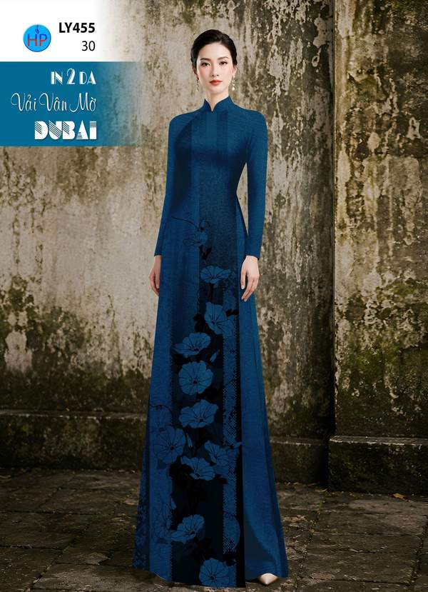 Vải Áo Dài Hoa In 4D AD LY455 1 vai ao dai hoa in 4d ad ly455