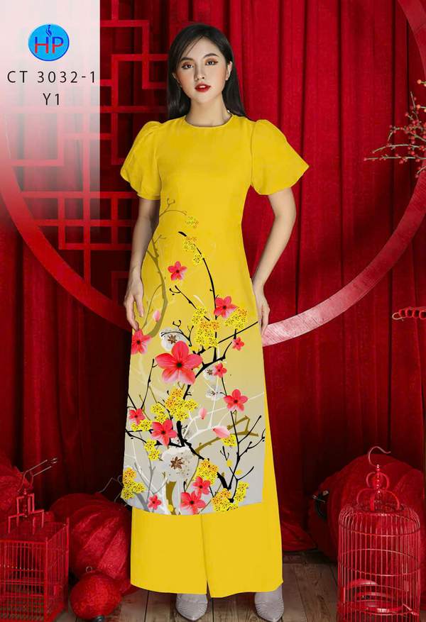 Vải Áo Dài Hoa Mai AD CT 3032-1 1 vai ao dai hoa mai ad ct 3032 1