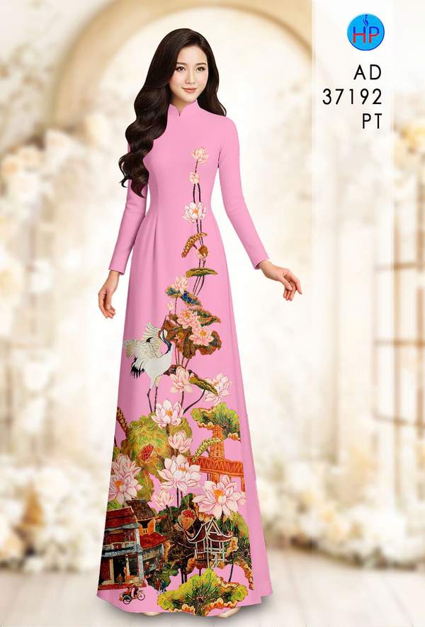 Vải Áo Dài Hoa Sen AD 37192 1 vai ao dai hoa sen ad 37192