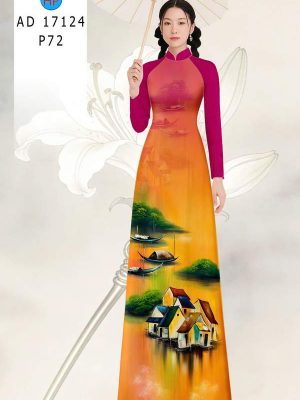 Vải Áo Dài Phong Cảnh AD 17124 20 vai ao dai phong canh ad 17124